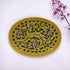Blue Pottery Oval Plate - Yellow
