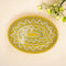 Blue Pottery Oval Plate Decorative - Yellow