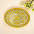 Blue Pottery Oval Plate Decorative - Yellow