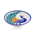 Blue Pottery Peacock Pattern Decorative Plate—White and Blue—6”