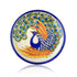 Blue Pottery Peacock Pattern Decorative Plate—White and Blue—8”