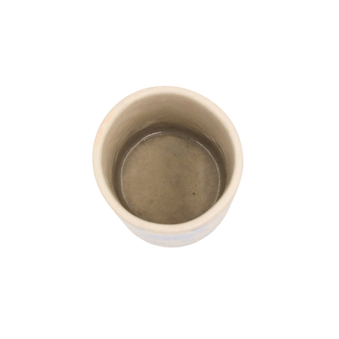 Blue Pottery Pen Holder - White