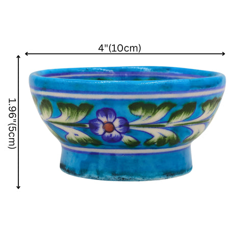 Blue Pottery Round Bowl - Turquoise Blue