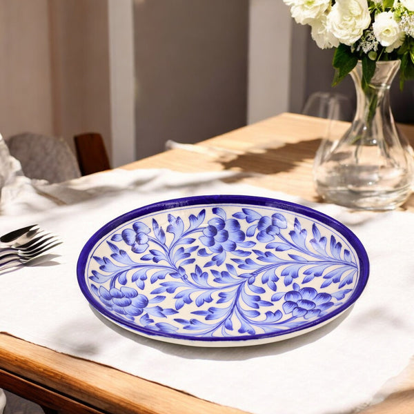 Blue Pottery Round Plate