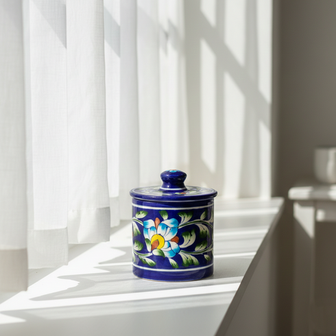 Blue Pottery Royal Blue Jar with Lid