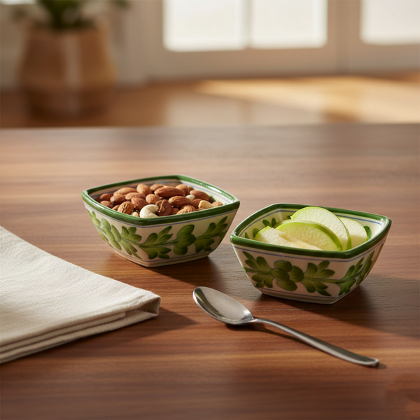 Blue Pottery Square Bowls small