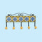 Blue Pottery Decorative Key Holder—Yellow—5 Hooks