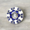 Blue and White Handcrafted and Hand painted Ceramic Knobs—Round Shaped—Set of 6—Floral and leafy Pattern