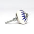 Blue and White Handcrafted and Hand painted Ceramic Knobs—Round Shaped—Set of 6—Leafy Pattern