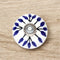 Blue and White Handcrafted and Hand painted Ceramic Knobs—Round Shaped—Set of 6—Leafy Pattern