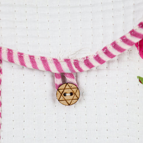 Bold Pink Poppy Quilted Cotton Mobile Sling Bag