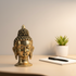 Brass Buddha Head Showpiece - Meditation and Home Decor
