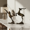Brass Deer Pair Dark Brown