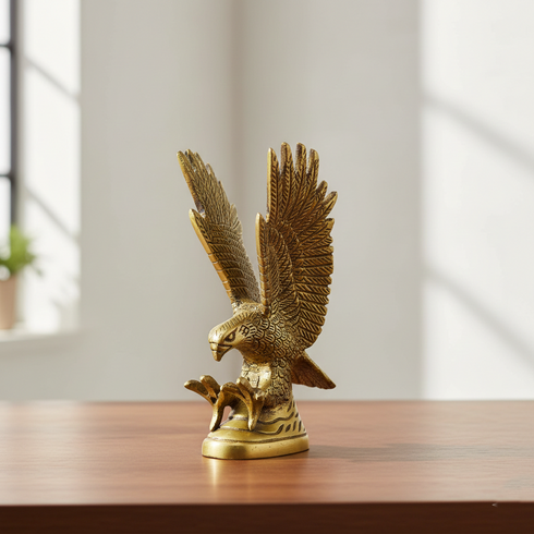 Brass Eagle Statue | Wild Bird Flying Golden