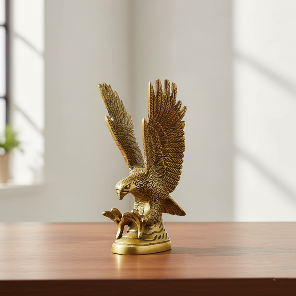 Brass Eagle Statue | Wild Bird Flying Golden