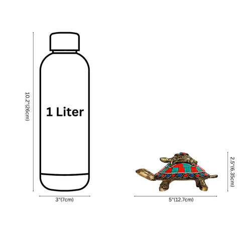 Brass Father Sun Tortoise Set – Symbol of Protection, Stability & Good Fortune