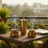 Brass Glossy Dabara-Tumbler set with coffee filter