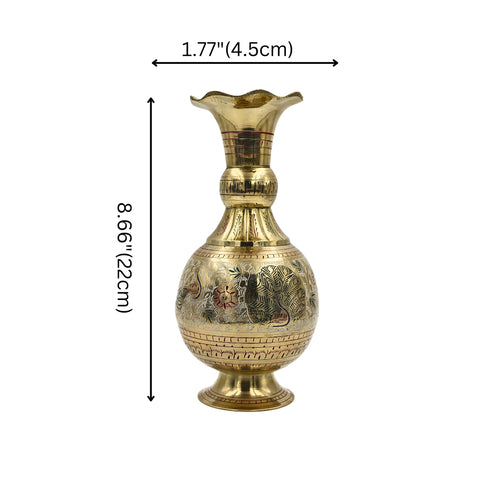 Brass Handicraft Flower Vase/Flower Pot for Office and Home Decor with a touch of Indian artistry
