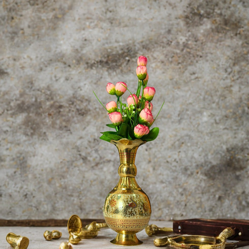 Brass Handicraft Flower Vase/Flower Pot for Office and Home Decor with a touch of Indian artistry