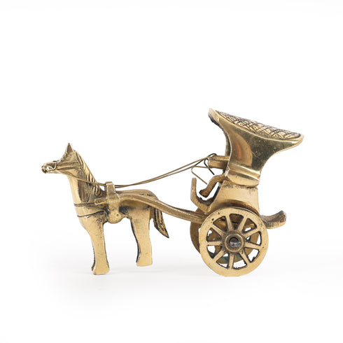 Brass Horse-Drawn Carriage Showpiece