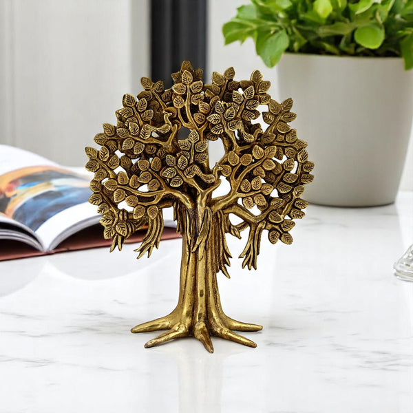 Brass Kalpavriksha Tree Showpiece Trees of Life  |  Best in Living Room, Table Decoration with Antique Polish