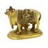Brass Kamdhenu Cow with Calf Featuring Krishna Carvings | Temple, Pooja, and Home Decor Showpiece