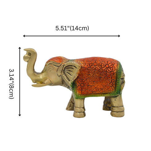 Brass Multi Colour Elephant Statue