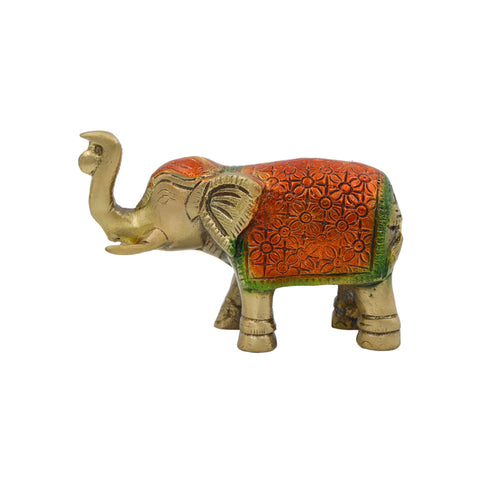 Brass Multi Colour Elephant Statue