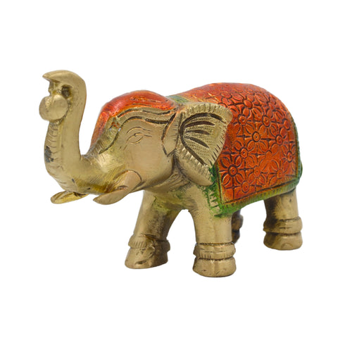Brass Multi Colour Elephant Statue