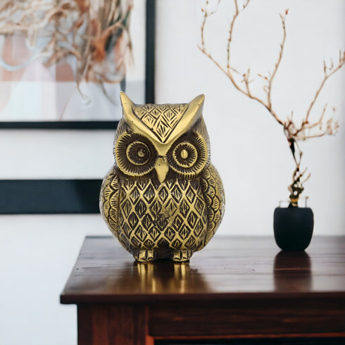 Brass Owl Statue