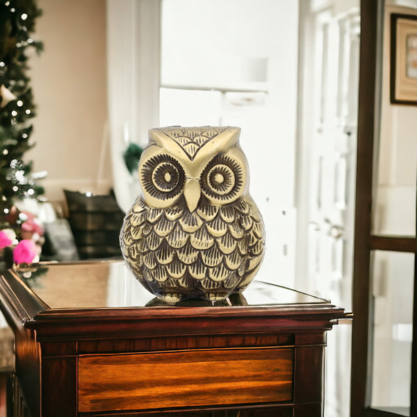 Brass Owl Statue