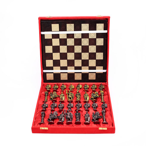 Brass Roman Figurine Chess Set – Premium Gifting Item