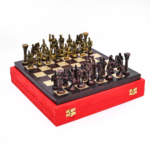 Brass Roman Figurine Chess Set – Premium Gifting Item