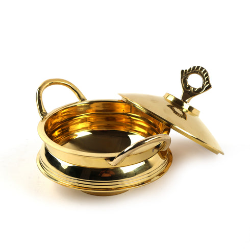 Brass Serving Pot with Lid and Handle