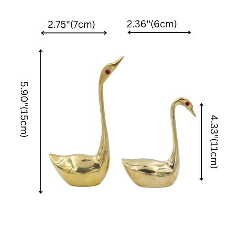 Brass Swan Pair