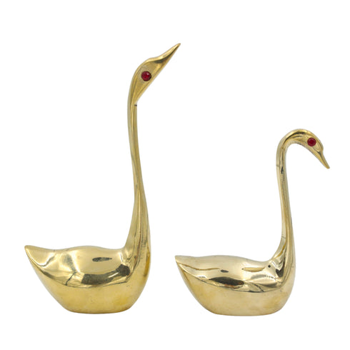 Brass Swan Pair