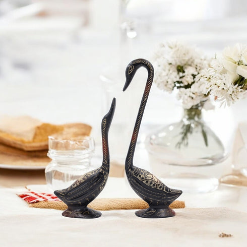Brass Swan Pair