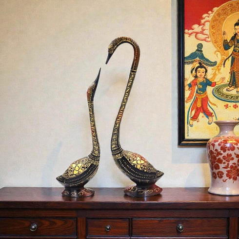 Brass Swan Pair | Duck Swan Showpiece Item for Home, Bedroom, Office for Gifting Purposes