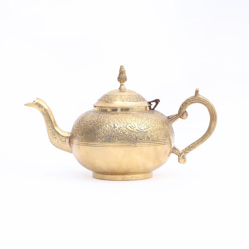 Brass Teapot Set with Cups and Saucer – Table Decor Item
