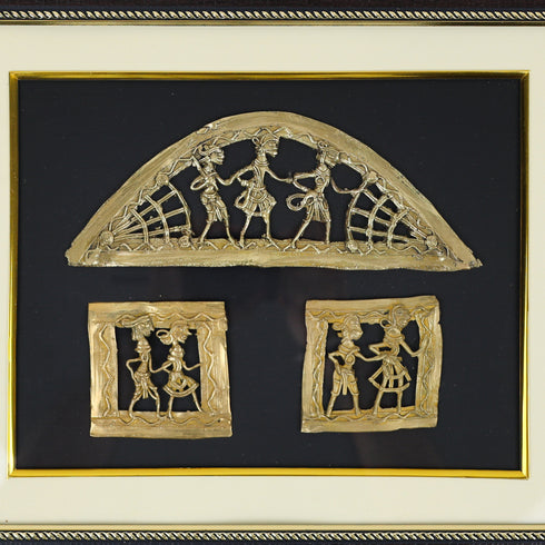 Brass Tribal Family & Daily Life Glass