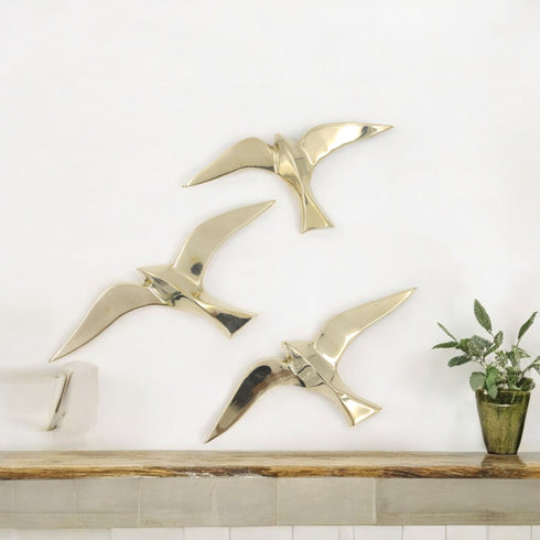 Brass flying birds-Set of 3
