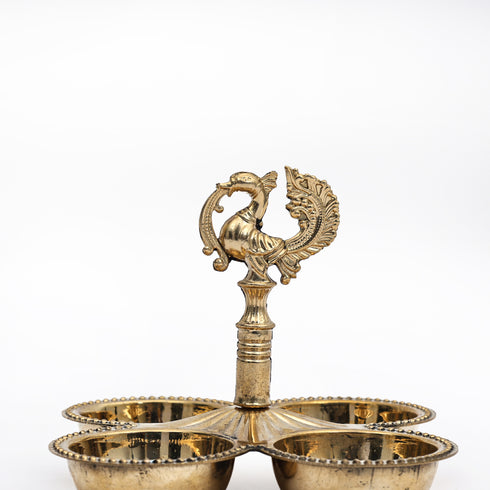 Brass handcrafted Annapakshi Chopada – Multipurpose Pooja essential