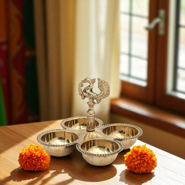 Brass handcrafted Annapakshi Chopada – Multipurpose Pooja essential