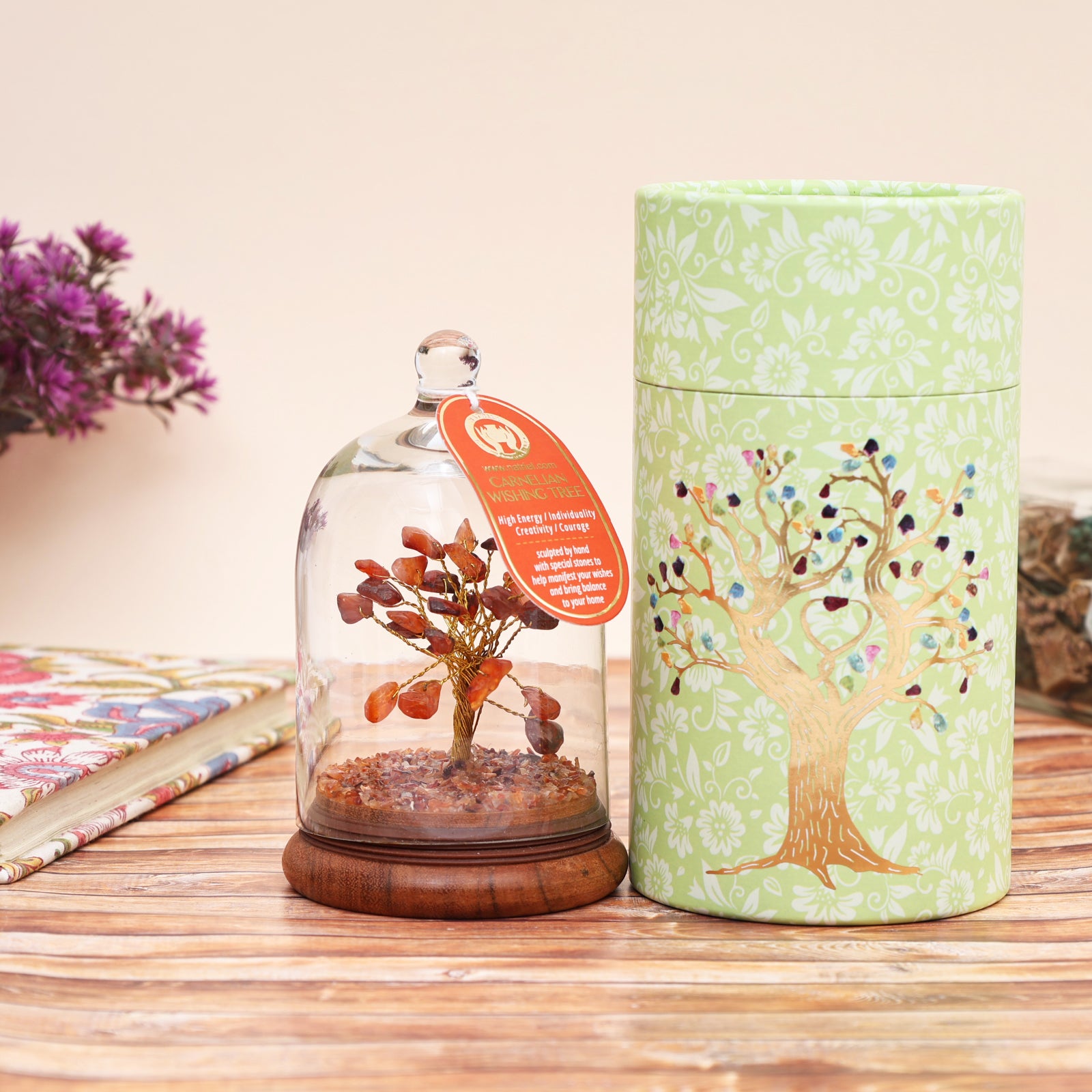 Carnelian Glass Dome Wish Tree