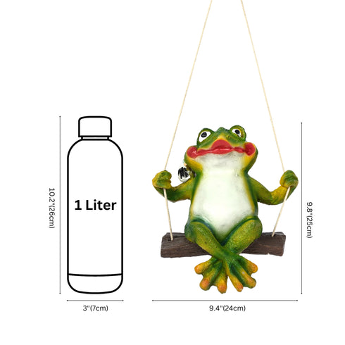 Charming Frog Figurine with Swing for Wall Décor