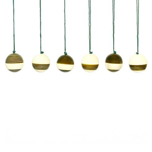 Christmas Décor Handcrafted Eco-friendly Green Wooden Baubles