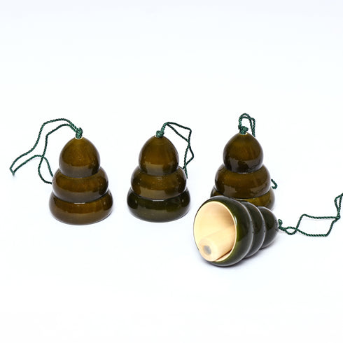 Christmas Décor Handcrafted Eco-friendly Green Wooden Tree Bell Hangings