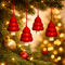 Christmas Décor Handcrafted Eco-friendly Red Wooden Tree Bell Hangings