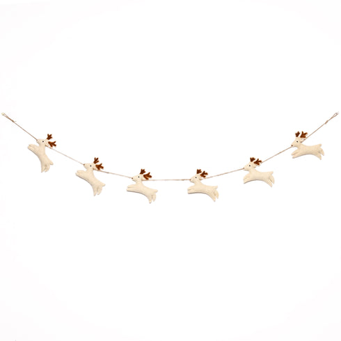Christmas Décor Handmade Felt Reindeer Garland