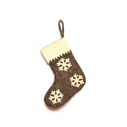 Christmas Décor Handmade Felt Sheet Stocking—Snowflake Design